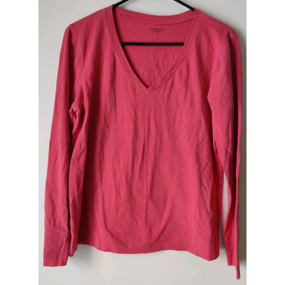 Massini Women's Long Sleeve T-shirt V-neck Size XL